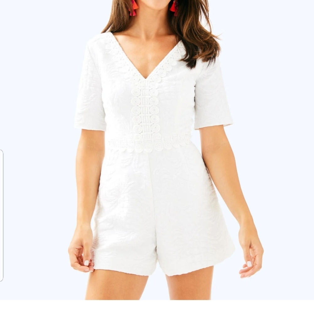 Lilly Pulitzer | Zina Lace Romper in White